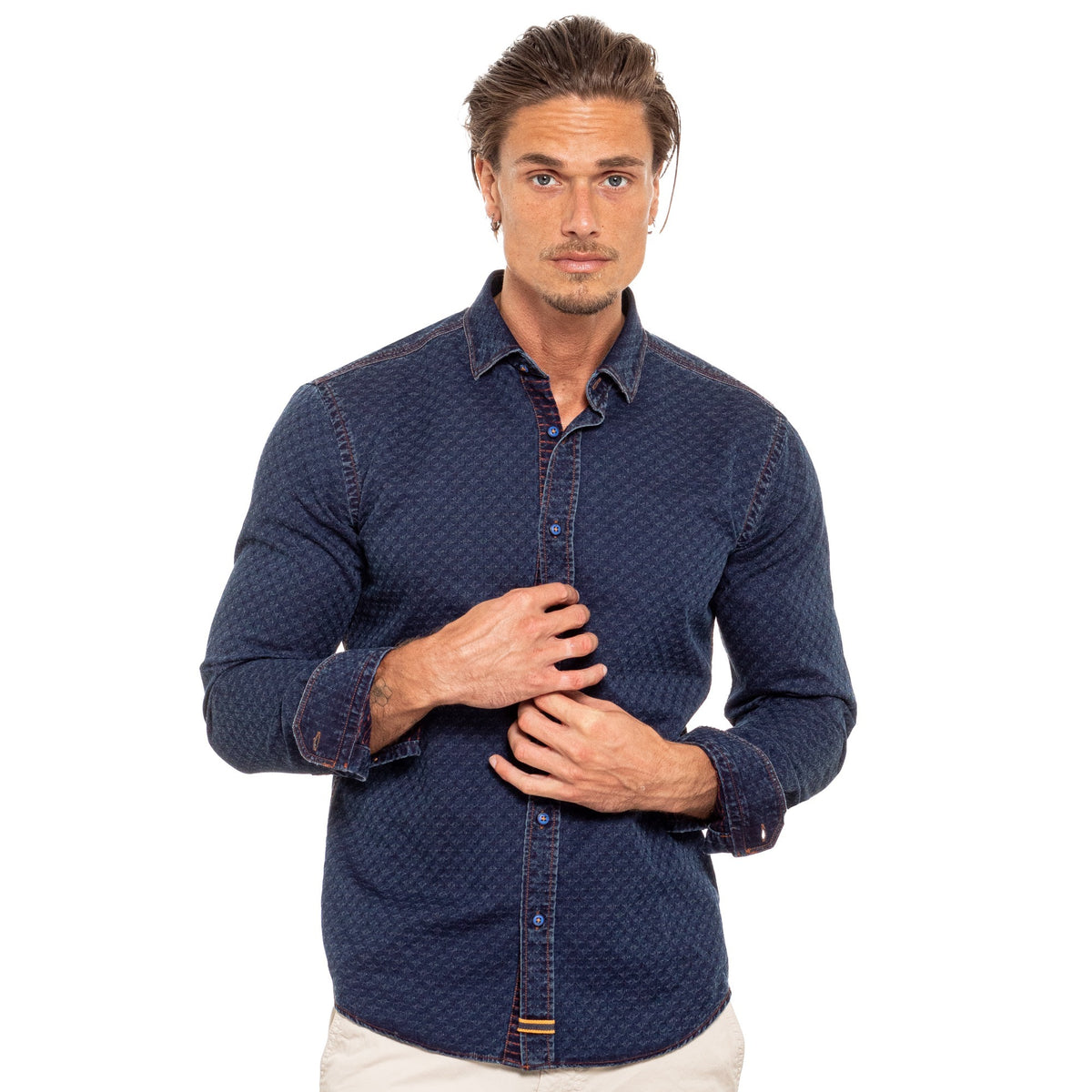 Ververet Jacquard Print Denim Shirt