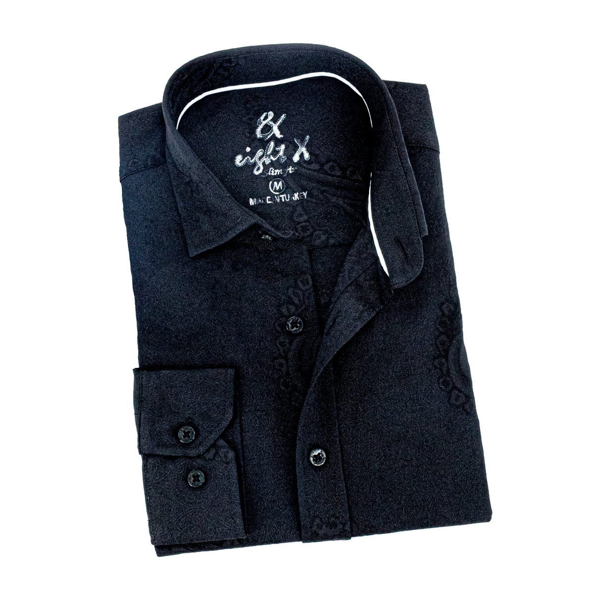 Big Paisley Jacquard Button Down Shirt - Black – Eight-X