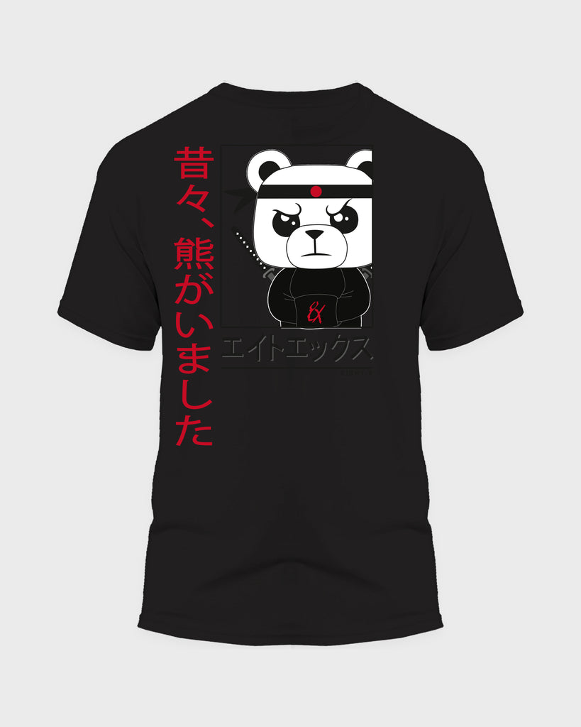 Ninja Polar Bear Oversized Graphic T-Shirt - Black T-Shirts Eight-X   