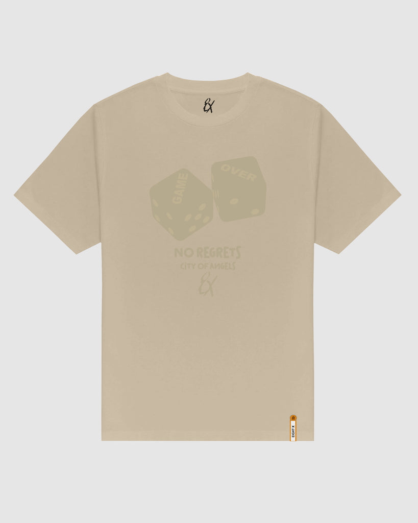 No Regrets Slim Fit Graphic T-Shirt - Beige T-Shirts Eight-X BEIGE S 