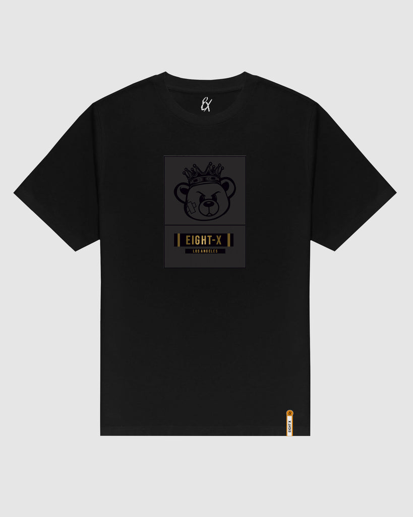 Royal Bear Slim Fit Graphic T-Shirt - Black T-Shirts Eight-X BLACK S 