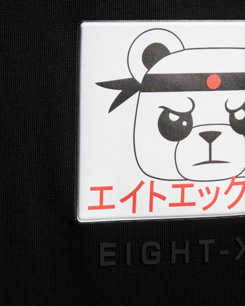 Ninja Polar Bear Oversized Graphic T-Shirt - Black T-Shirts Eight-X   