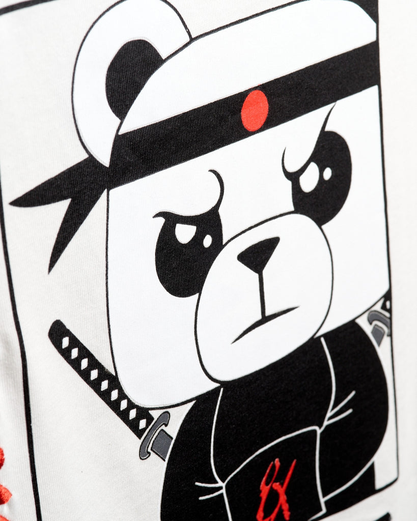 Ninja Polar Bear Oversized Graphic T-Shirt - Off White T-Shirts Eight-X   