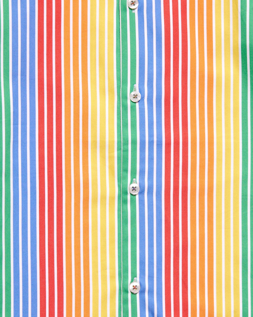 Rainbow Striped Button Down Shirt Button Down Shirts Eight-X   