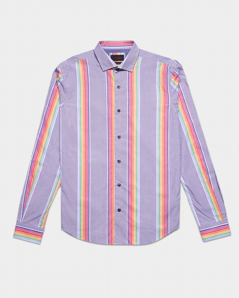 Rainbow Road Button Down Shirt Button Down Shirts Eight-X MULTI S 