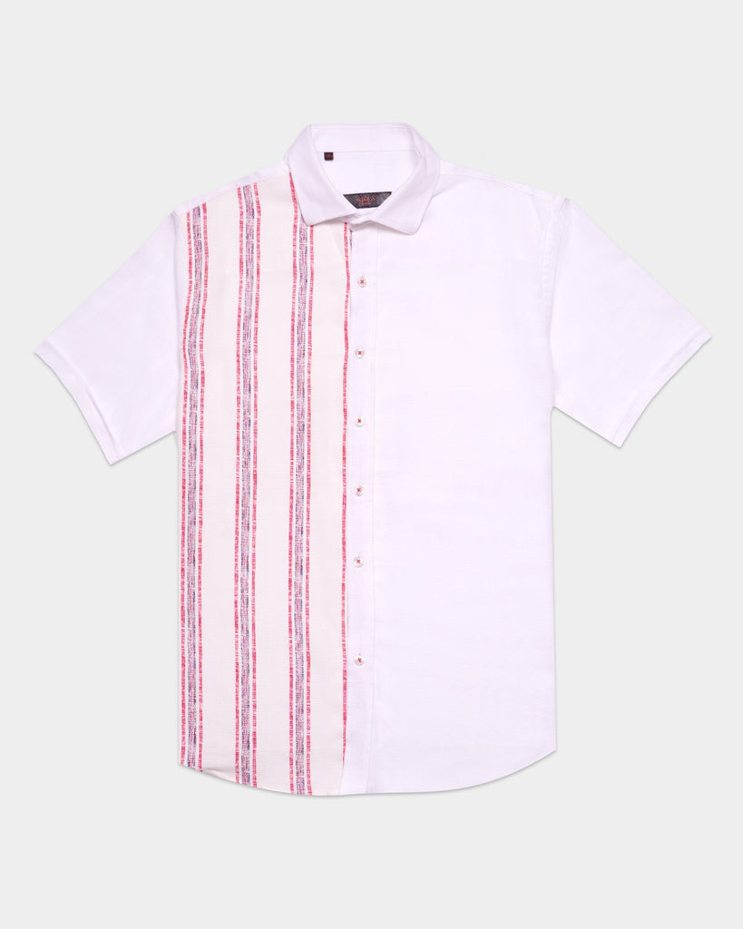 Red Line Short Sleeve Button Down Shirt Button Down Shirts Eight-X WHITE S 