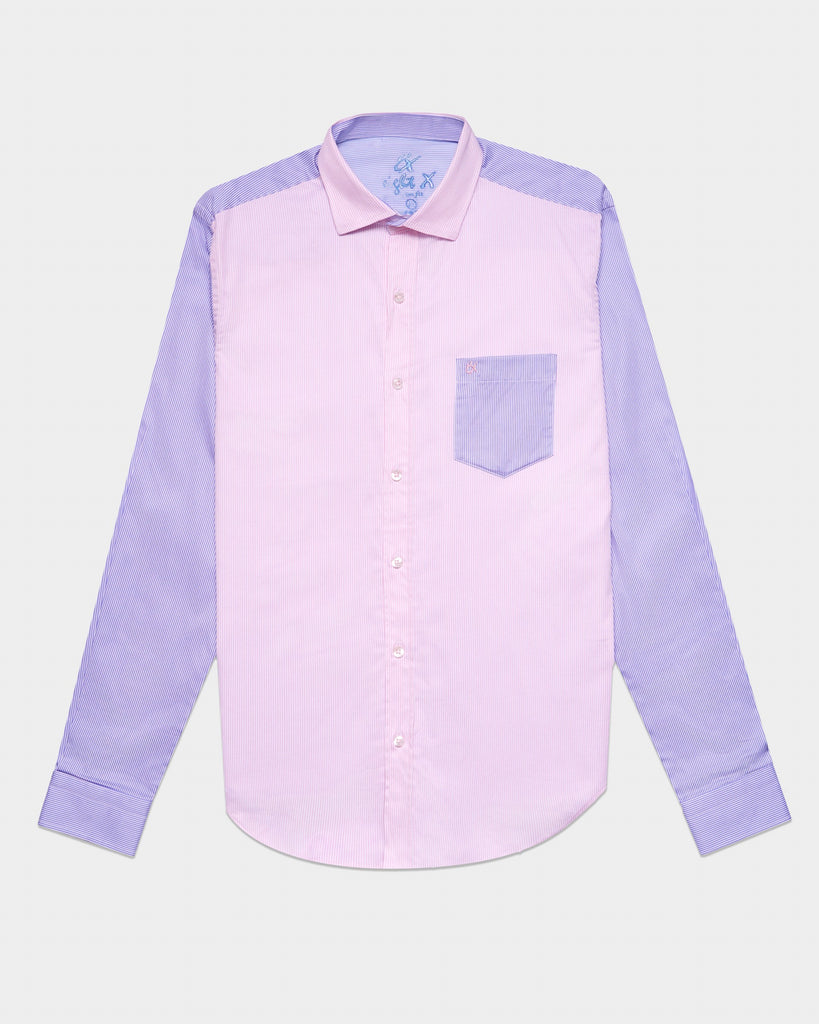 Pink + Blue Striped Button Down Shirt Button Down Shirts Eight-X   