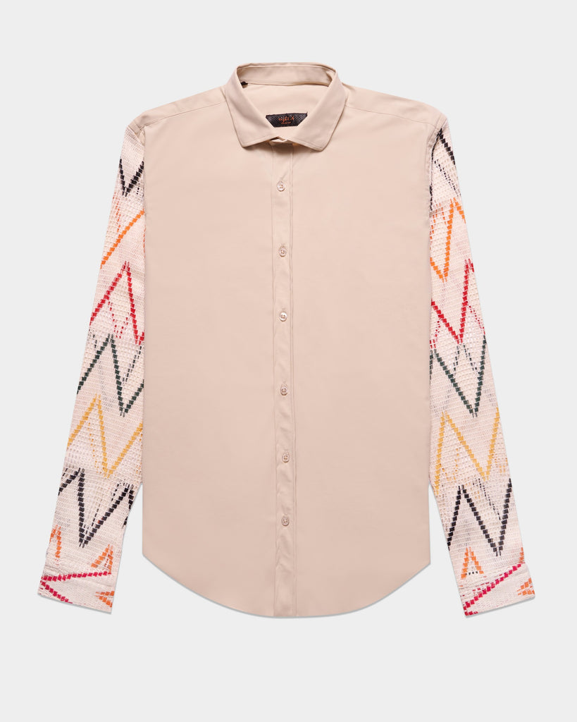 Arms Race Button Down Shirt Button Down Shirts Eight-X BEIGE S 