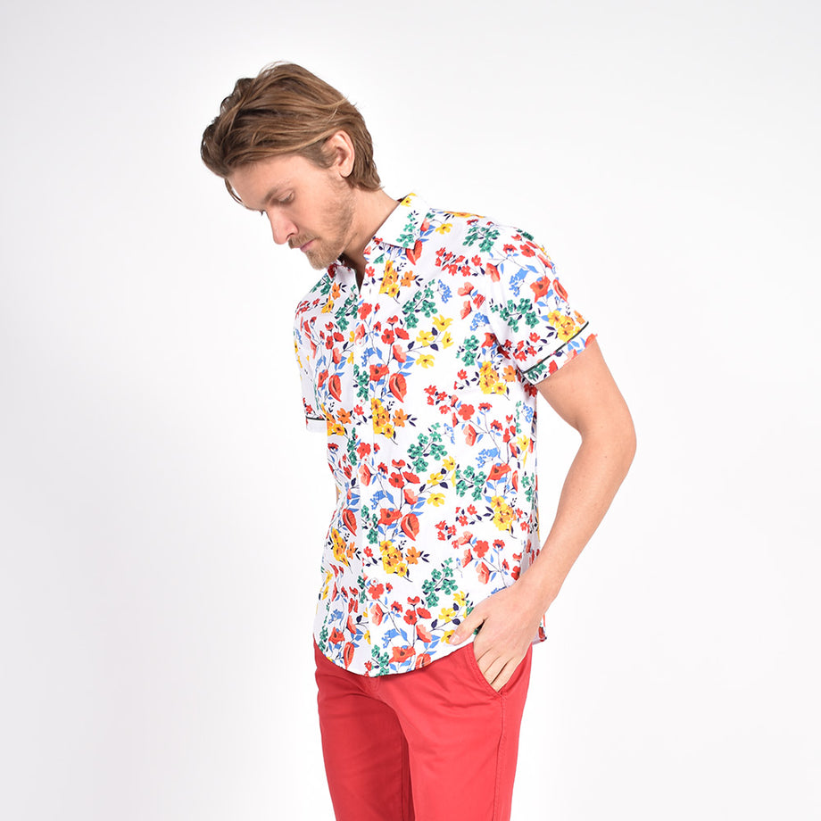 Flower short sleeve shirt hotsell