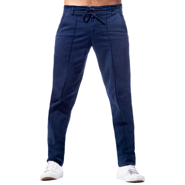 Chino Pants w/ Drawstring Waist - Navy