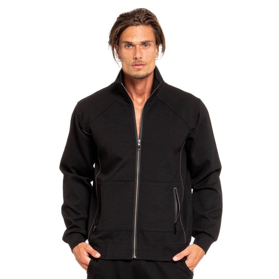 Black zip outlet up track jacket