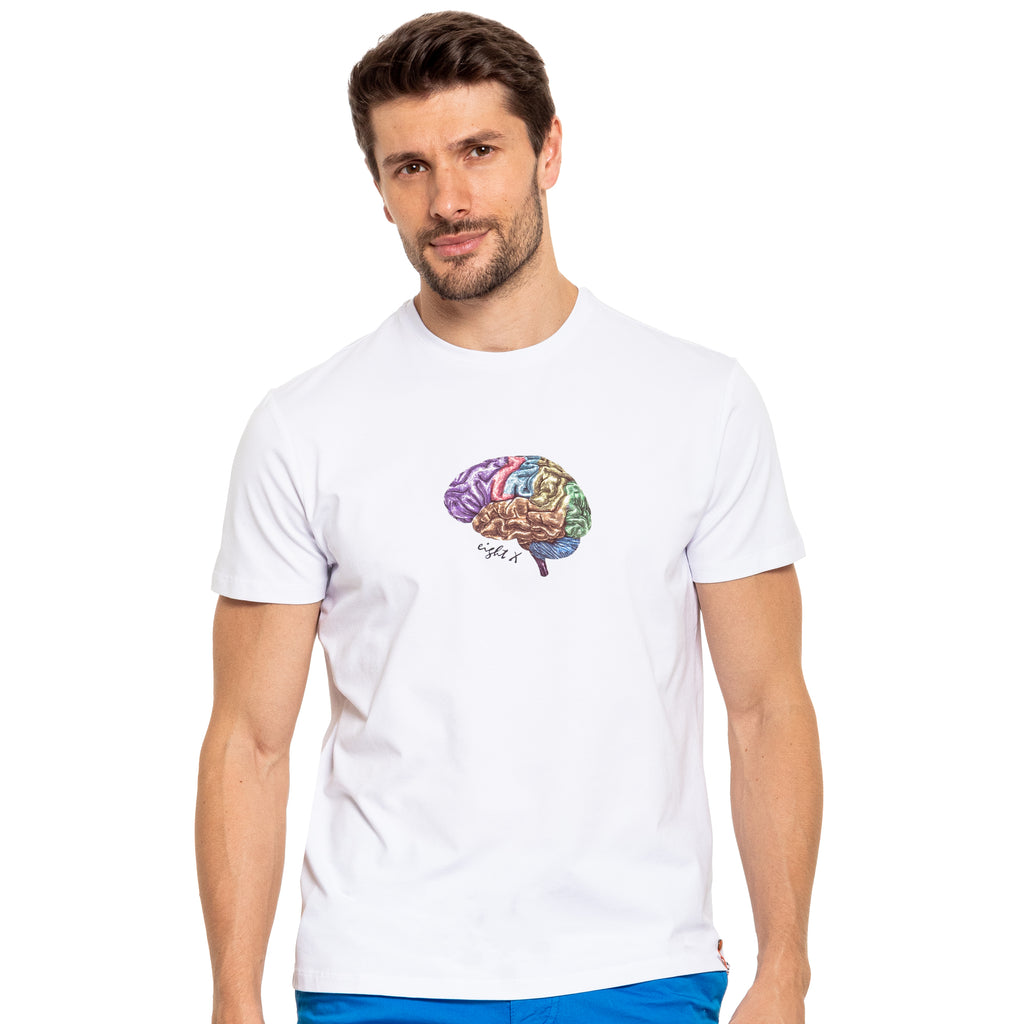 The Brain 8X Street T-Shirt - White Graphic T-Shirts Eight-X WHITE S 