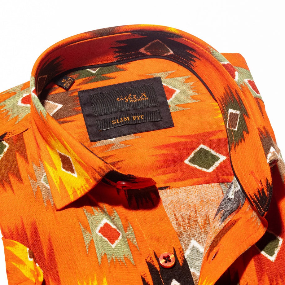 Eight X outlet dress shirt with orange flowers