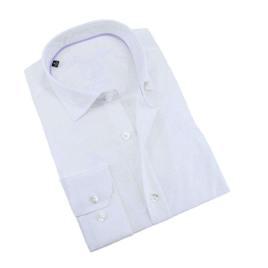 Eight-X | Designer Dress Shirts | White Flying Bird Shirt w/ Trim White / S