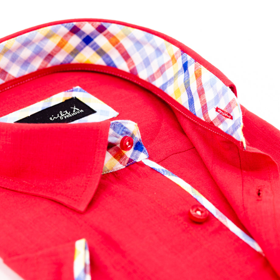 Red Linen Shirt, Designer Menswear