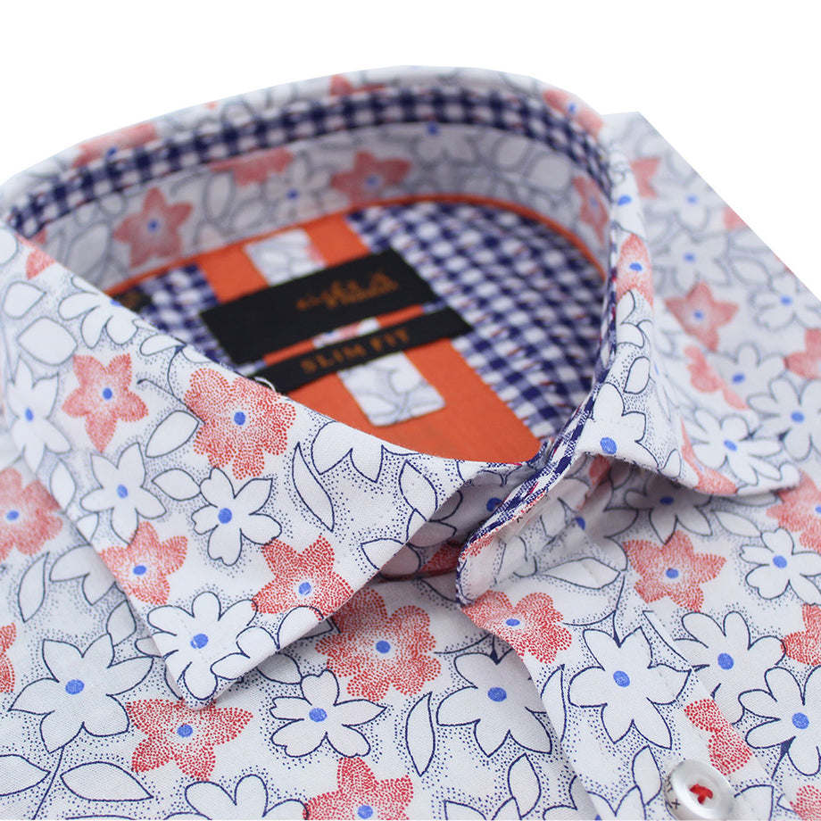 Eight X dress high quality shirt with orange flowers