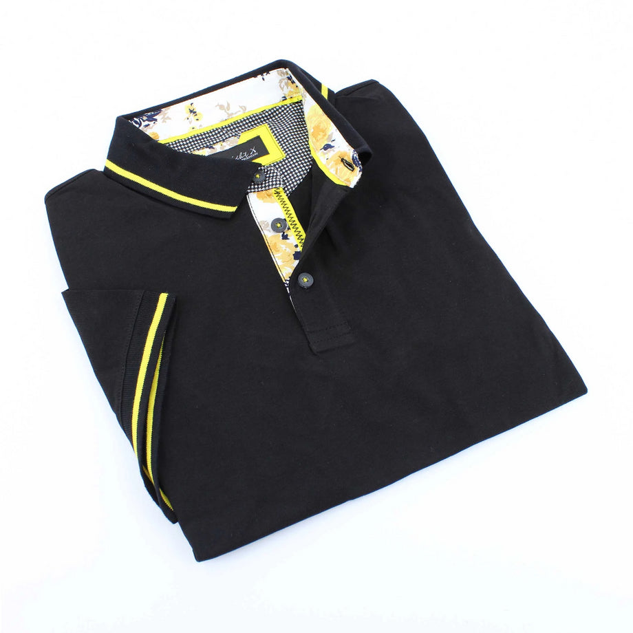 Black Polo Shirt With Trim