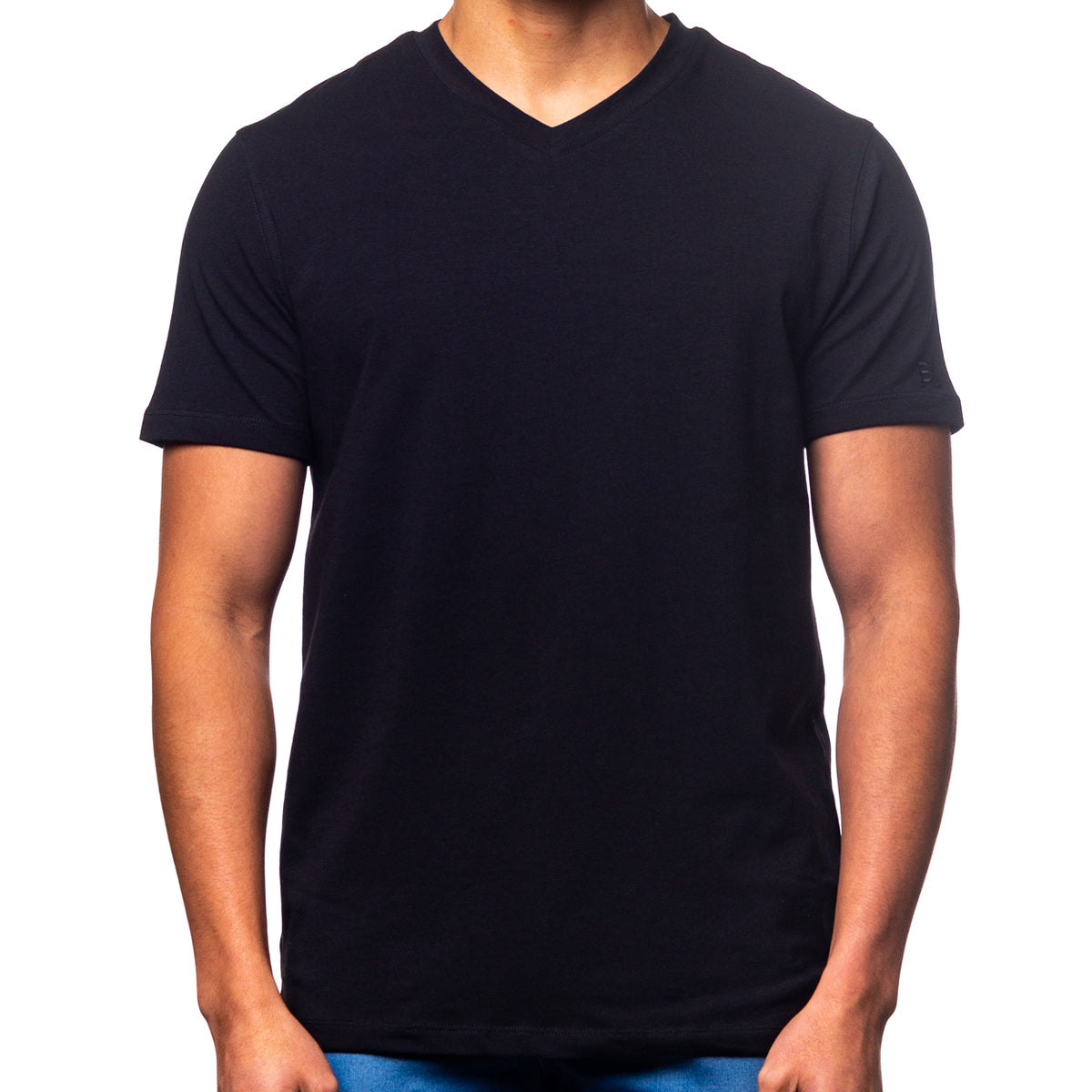 Eight-X | Designer Menswear | Basic V Neck T-Shirt - Black